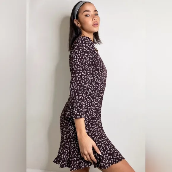 Aritzia Sunday Best Phoebe Floral Print Dress Boho Chic Women's Size 4 Classic