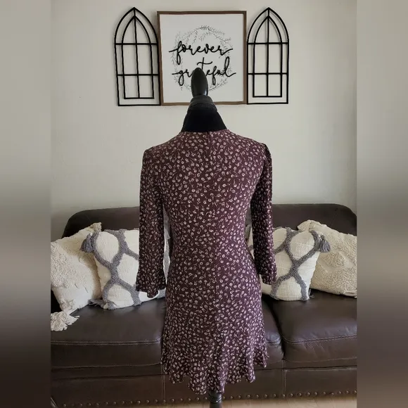 Aritzia Sunday Best Phoebe Floral Print Dress Boho Chic Women's Size 4 Classic