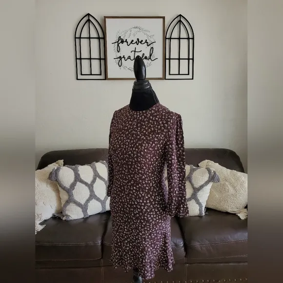 Aritzia Sunday Best Phoebe Floral Print Dress Boho Chic Women's Size 4 Classic