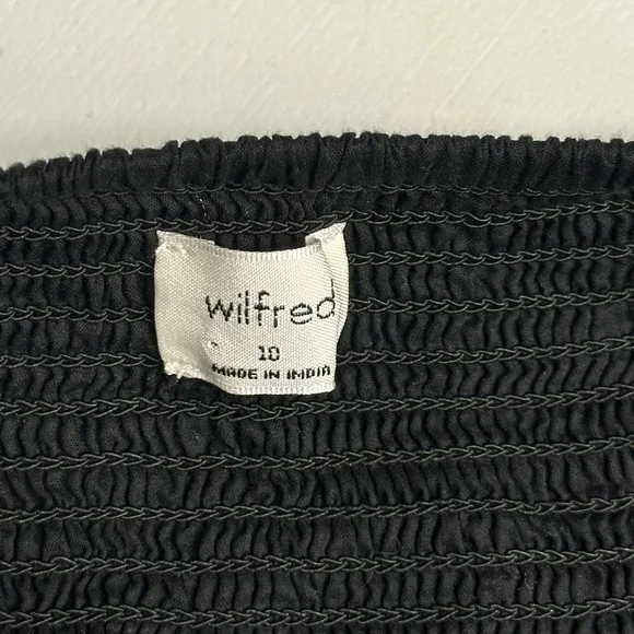 Aritzia Wilfred Black Eyelet Classic Babydoll Dress Size 10 100% Cotton