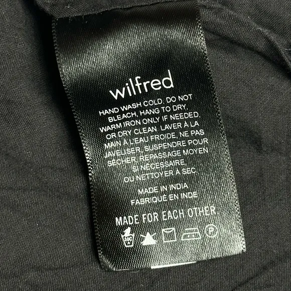 Aritzia Wilfred Black Eyelet Classic Babydoll Dress Size 10 100% Cotton