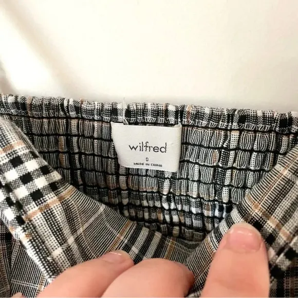 Aritzia Wilfred New Classic Mini Dress Plaid