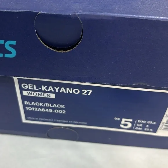 Asics black Gel -Kayano 27 dynamic Duomax running shoes size 5