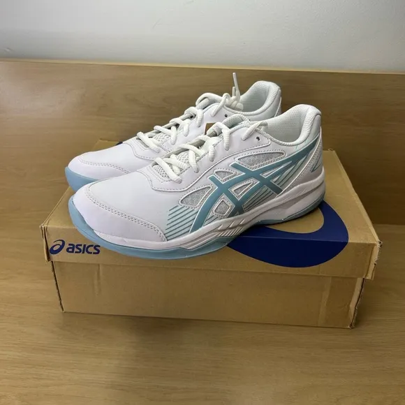 Asics Gel Game 8 Running Shoes Kids 6.5 Womens 4.5 White/Smoke Blue