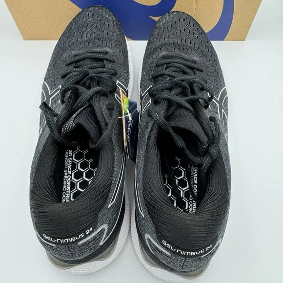 ASICS Gel-Nimbus 24 Men's Size 8.5 Running Black White Training Shoes