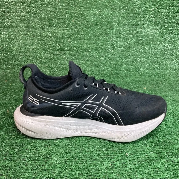 Asics Gel-Nimbus 25 Womens Running Shoes Black Athletic Sneakers Size 9.5 D Wide