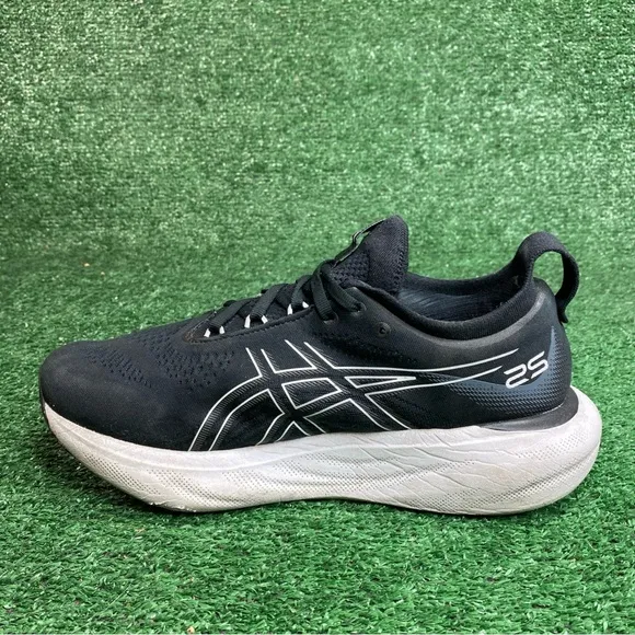 Asics Gel-Nimbus 25 Womens Running Shoes Black Athletic Sneakers Size 9.5 D Wide