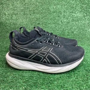 Asics Gel-Nimbus 25 Womens Running Shoes Black Athletic Sneakers Size 9.5 D Wide