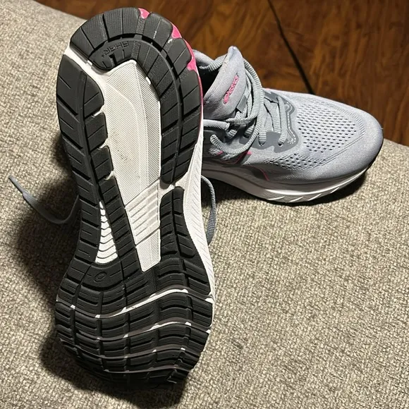 Asics Gray and Pink Athletic Shoes with Breathable Mesh