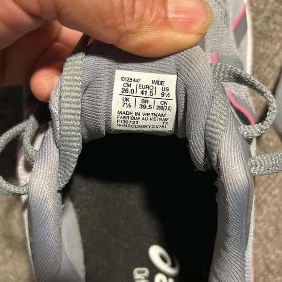 Asics Gray and Pink Athletic Shoes with Breathable Mesh