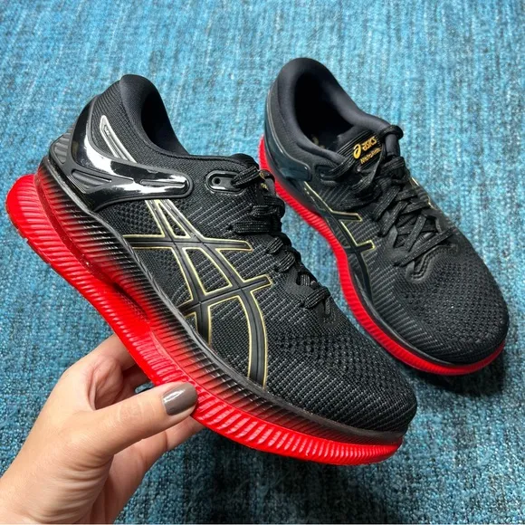 Asics MetaRide Running Shoes in Black Classic Red
