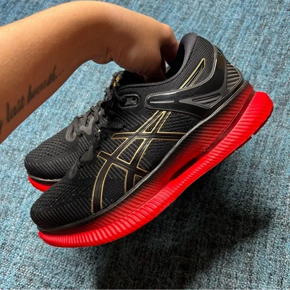 Asics MetaRide Running Shoes in Black Classic Red