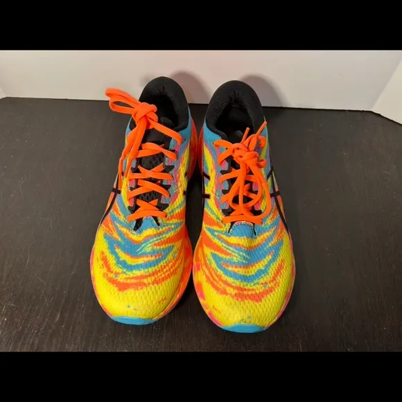 Asics Novablast 3 Running Shoes Sneakers Aquarium Vibrant/Yellow Pink Mens 9.5