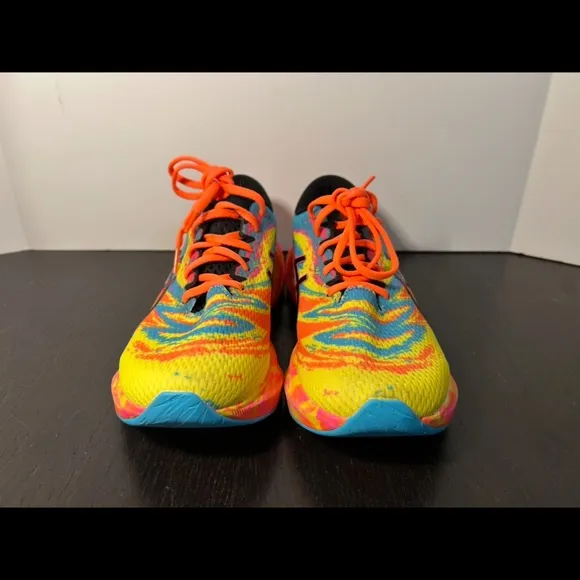 Asics Novablast 3 Running Shoes Sneakers Aquarium Vibrant/Yellow Pink Mens 9.5