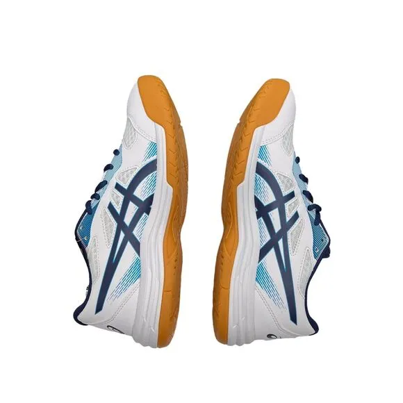 Asics Sneakers Men’s 8 White Upcourt 5 Blue Gum Volleyball Shoes Sporty Athletic