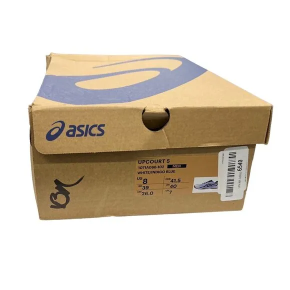 Asics Sneakers Men’s 8 White Upcourt 5 Blue Gum Volleyball Shoes Sporty Athletic