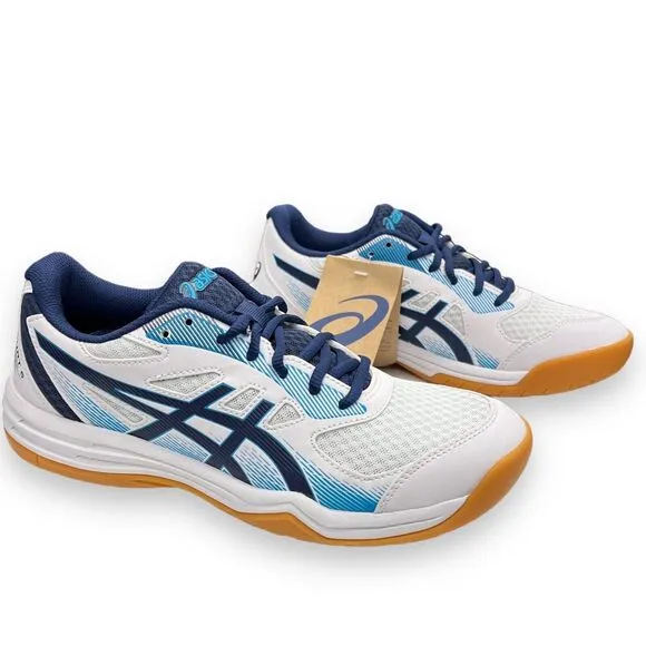 Asics Sneakers Men’s 8 White Upcourt 5 Blue Gum Volleyball Shoes Sporty Athletic