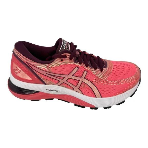 Asics Womens Gel Nimbus 21 1012A156 Pink Running Shoes Sneakers Size 6