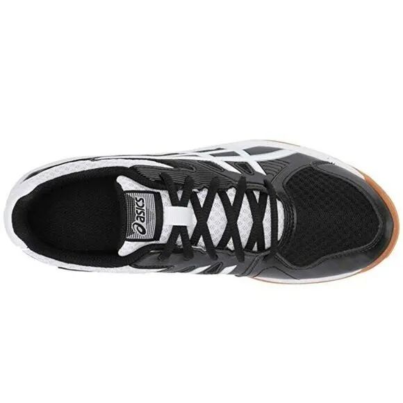Asics Upcourt 3 Sneakers Women's 8 Black White Lace Up Volleyball Shoes EEE2900