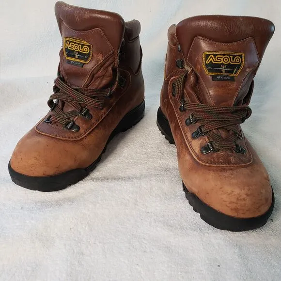 ASOLO AFX 520 Hiking Boots Women 8.5 Leather Lace Up Brown Mountaincore