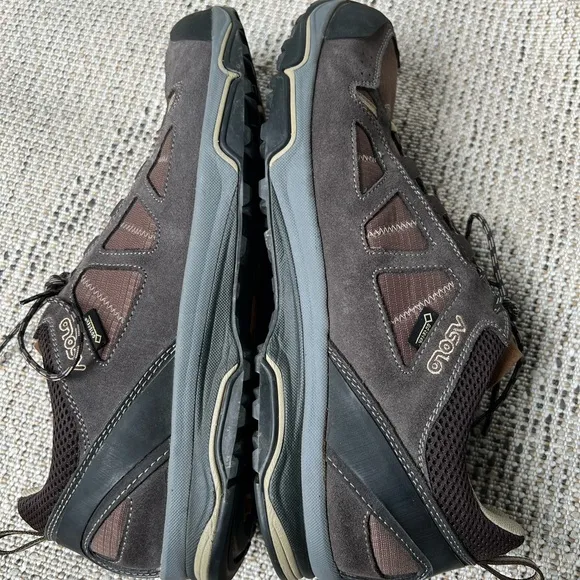 ASOLO MEGATON GV GoreTex Vibram Hiking Trail Shoes Brown Gray  Size 12