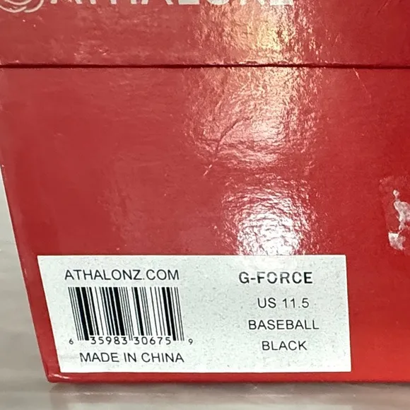 Athalonz G-Force Baseball Cleats – Size 11.5 Black (NWOT, With Box)