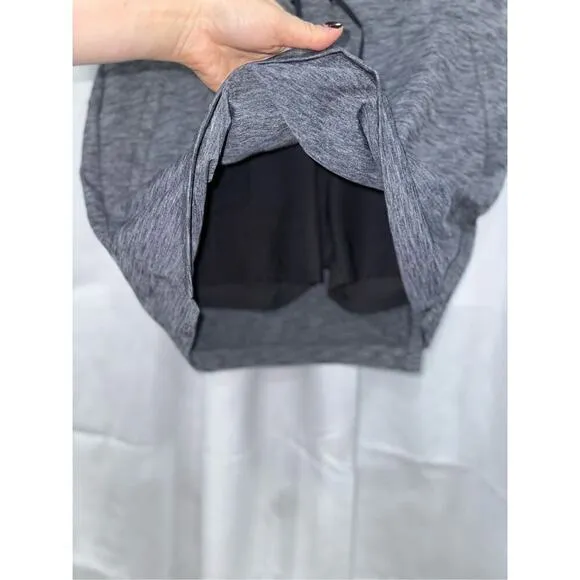 Athleta gray and black athleisure workout skort with drawstring waist | Sz L