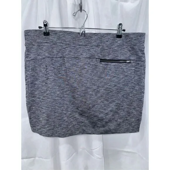 Athleta gray and black athleisure workout skort with drawstring waist | Sz L