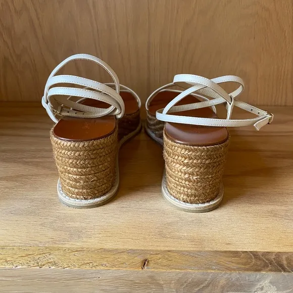 Authentic Jimmy Choo Dania White Wedge Sandals Size 6.5