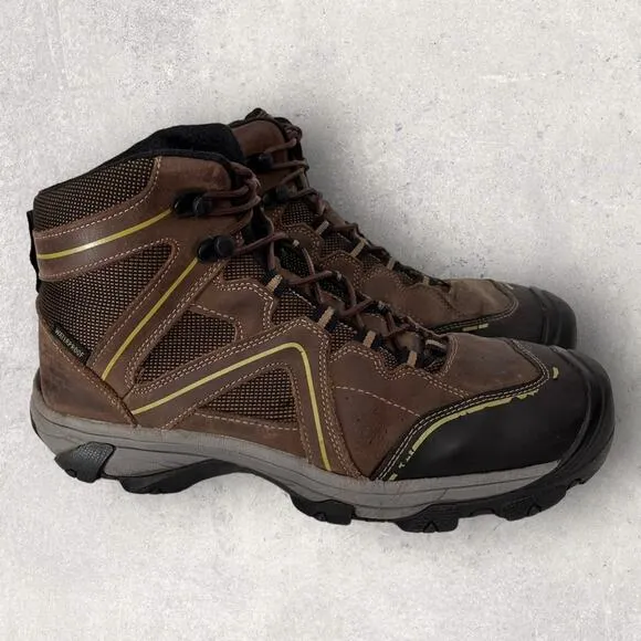Avenger Hiking Work Boots Men’s 11 Brown Leather Waterproof Safety No Slip