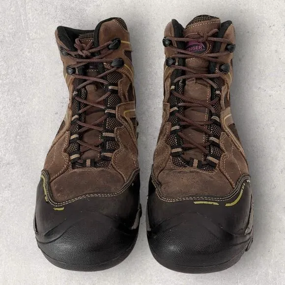 Avenger Hiking Work Boots Men’s 11 Brown Leather Waterproof Safety No Slip