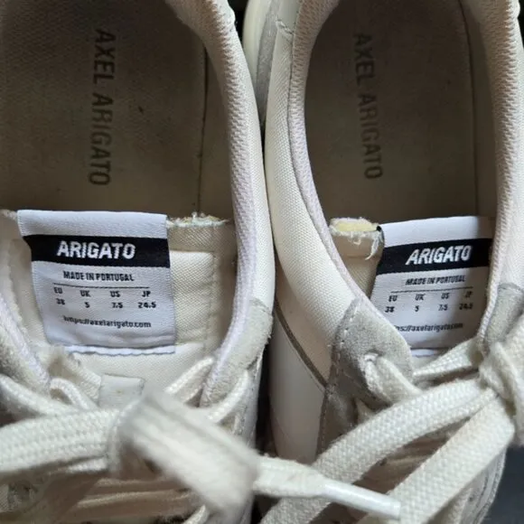Axel Arigato Women's White Gray Genesis Vintage Leather and Suede Runner Shoes