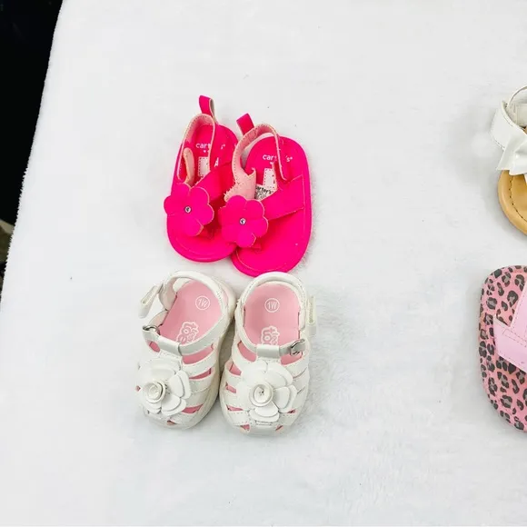 Baby Girl Shoe Bundle 3-6 6-9 Size 1 Size 2 Tennis Shoes Boots Sandals 18 Pairs