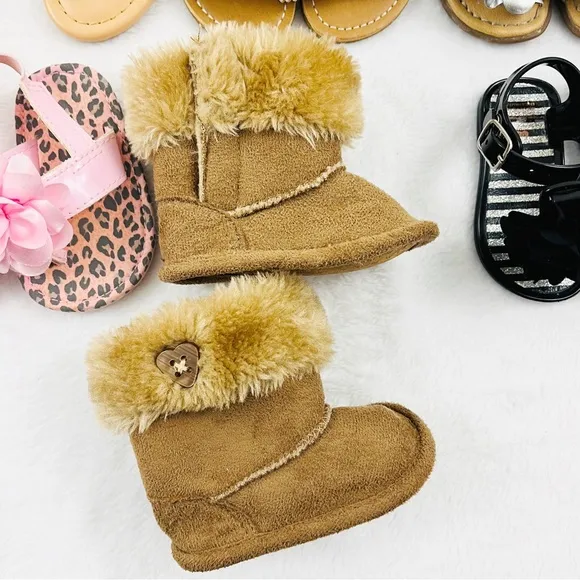 Baby Girl Shoe Bundle 3-6 6-9 Size 1 Size 2 Tennis Shoes Boots Sandals 18 Pairs