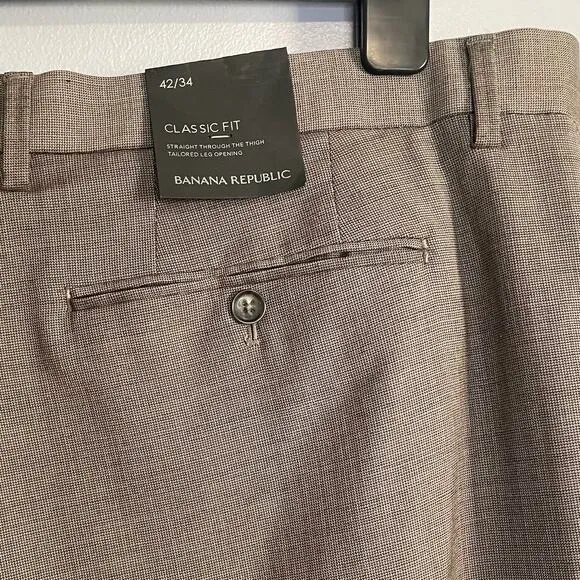 Banana Republic Brown Wool Classic Fit Dress Pants NEW 42/34
