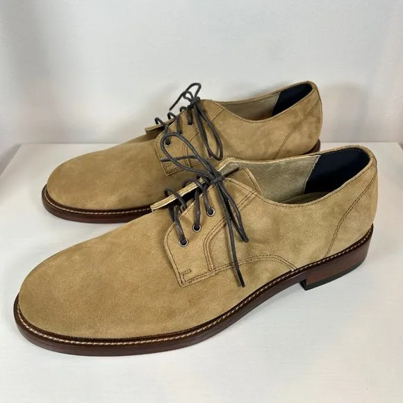 Banana Republic Reace Suede Oxford M Dress Shoes 11 1/2 in Vintage Tan S…