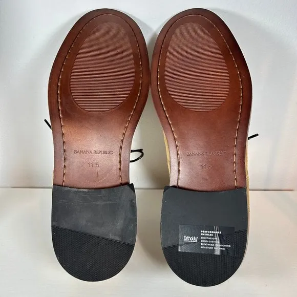 Banana Republic Reace Suede Oxford M Dress Shoes 11 1/2 in Vintage Tan S…