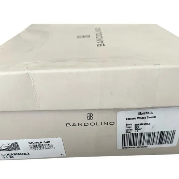 Bandolino Kammie 3 Silver Wedge Sandals Women’s Size 11