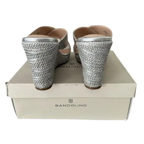 Bandolino Kammie 3 Silver Wedge Sandals Women’s Size 11
