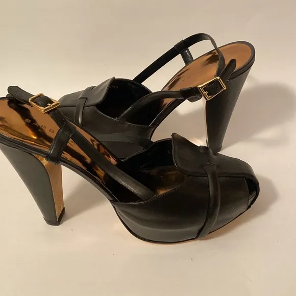 Barbara Bui Brown Leather Platform High Heel Stiletto Sandals 7.5 Shoes Spain