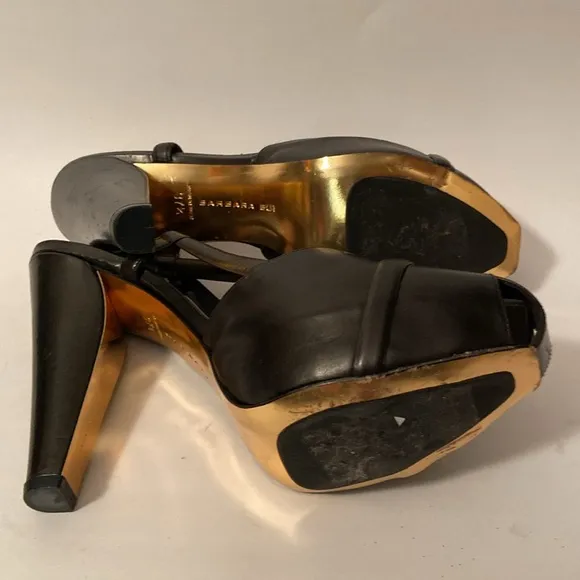 Barbara Bui Brown Leather Platform High Heel Stiletto Sandals 7.5 Shoes Spain