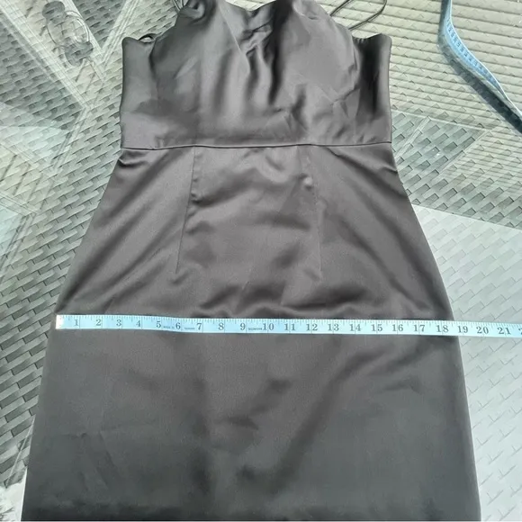 BARIANO Australia Classic Black Satin Strapless Pencil Dress Sz L