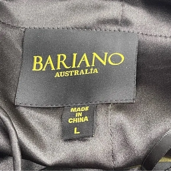 BARIANO Australia Classic Black Satin Strapless Pencil Dress Sz L