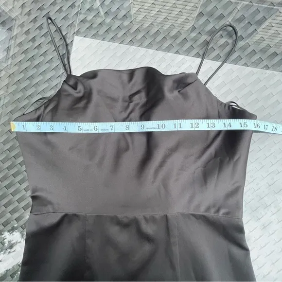 BARIANO Australia Classic Black Satin Strapless Pencil Dress Sz L