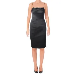 BARIANO Australia Classic Black Satin Strapless Pencil Dress Sz L
