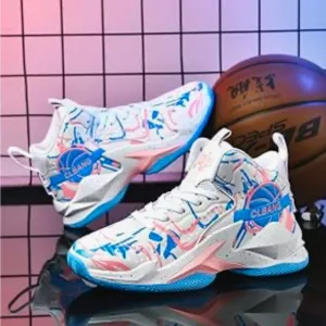 Basketball Shoes, Leather Trendy Casual Sports Basketball Shoes Breathable