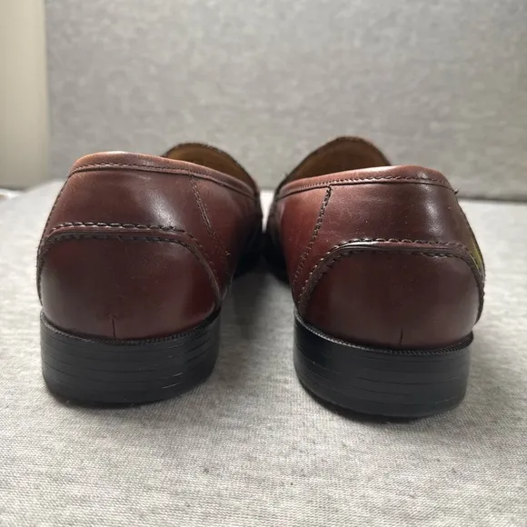 Bass &amp; Co. Men Leather Loafers Shoes Tassels Brown Size 11.5M Style 1475-241