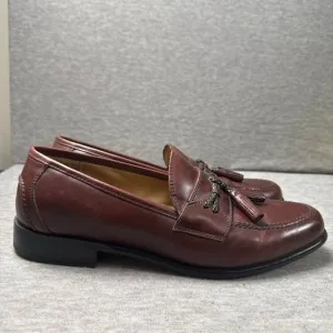 Bass &amp; Co. Men Leather Loafers Shoes Tassels Brown Size 11.5M Style 1475-241