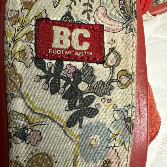 BC Footwear Turbulence Womens Size 8.5 Leather Sandals Wedge Heel Ankle Strap