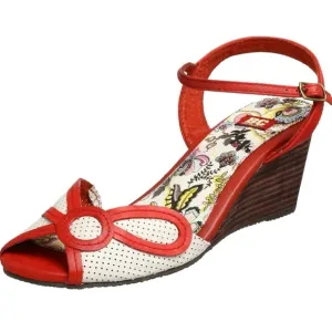 BC Footwear Turbulence Womens Size 8.5 Leather Sandals Wedge Heel Ankle Strap